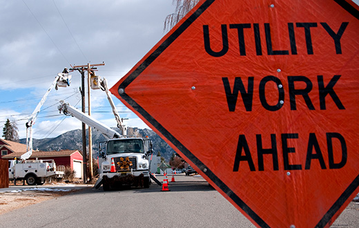 image of power pole being replaced