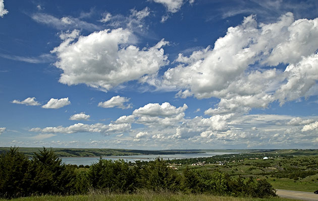 Looking down on Chamberlain SD from a hill above town.